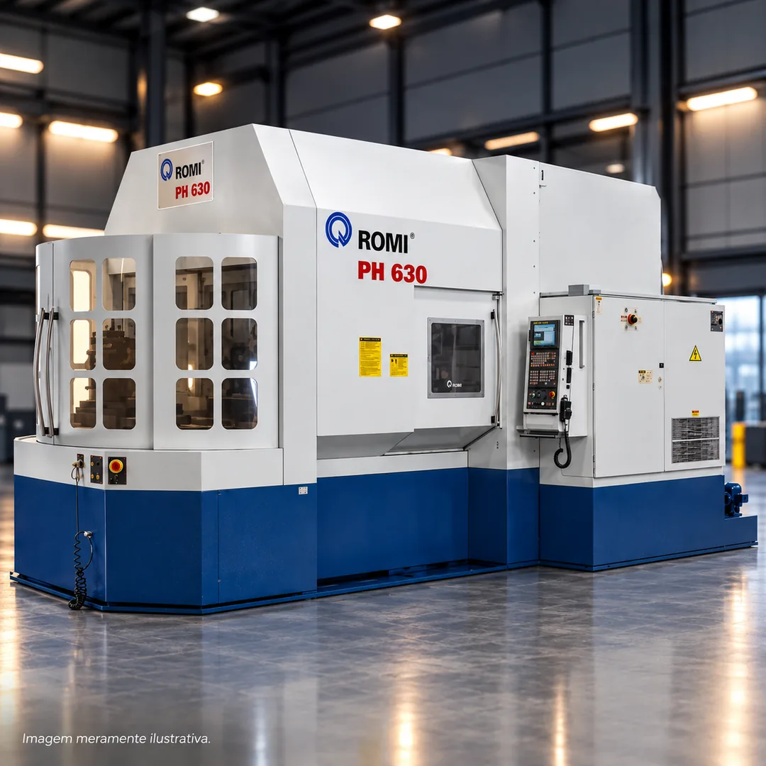 Centro de usinagem horizontal Romi PH630 com CNC Fanuc 21i-MB, trocador de pallets e mesa divisora — Venda FNF São Paulo